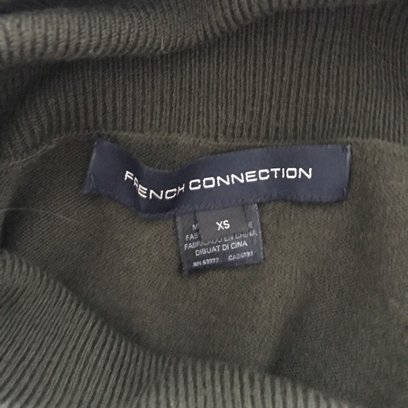 Army green turtle neck sweater dress - Picture 3 of 3